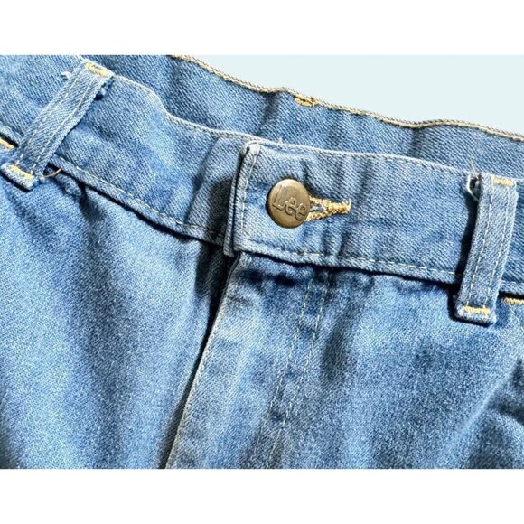 Vintage 1970s LEE Denim Wide Straight Leg Denim Jeans Size 34 X 31 - Picture 5 of 8